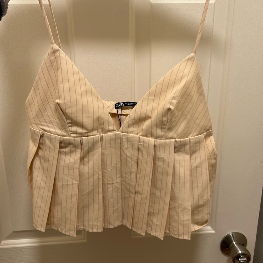 Zara striped cropped summer top